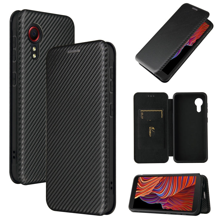 For Samsung Galaxy Xcover 5 Carbon Fiber Texture Horizontal Flip TPU + PC + PU Leather Case with Card Slot(Black) - free shipping - PMC TechLife - Order now!