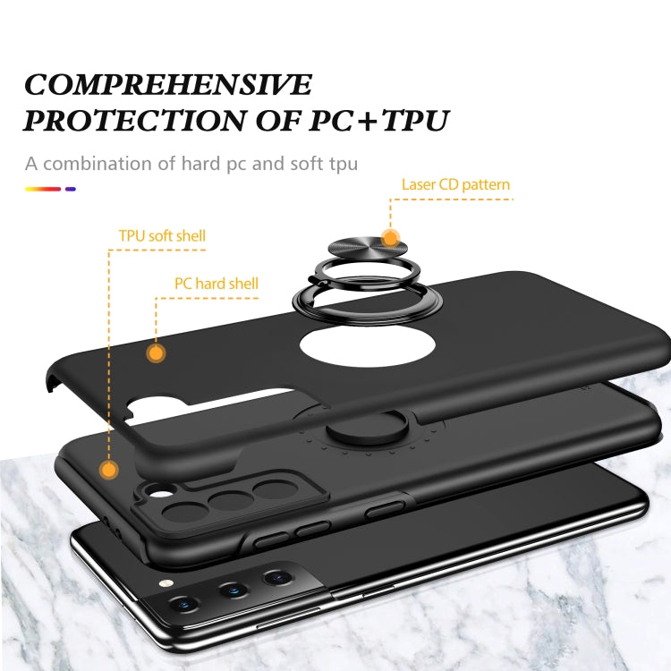 For Samsung Galaxy S21 5G PC + TPU Shockproof Magnetic Protective Case with Invisible Ring Holder(Black) - free shipping - PMC TechLife - Order now!