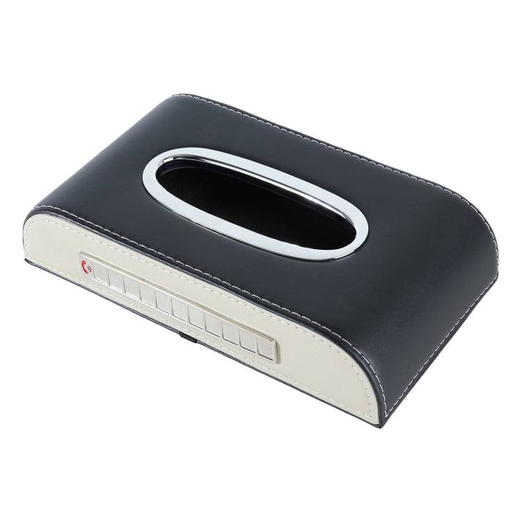 Universal Car Tissue Box with Temporary Parking Phone Number Card(Black) - Tissue Boxes by PMC TechLife | Online Shopping South Africa | PMC TechLife