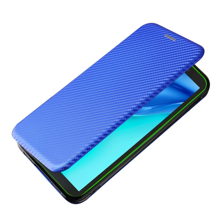 For Blackview BV6300 Pro Carbon Fiber Texture Horizontal Flip TPU + PC + PU Leather Case with Card Slot(Blue) - free shipping - PMC TechLife - Order now!