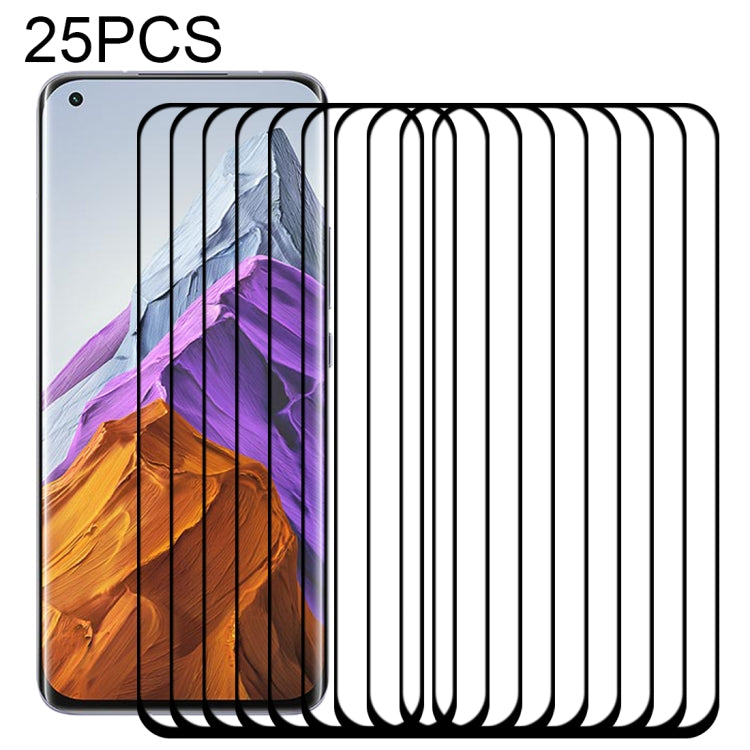 For Xiaomi Mi 11 Pro 25 PCS Full Glue 9H HD 3D Curved Edge Tempered Glass Film(Black) -  by PMC TechLife | Online Shopping South Africa | PMC TechLife