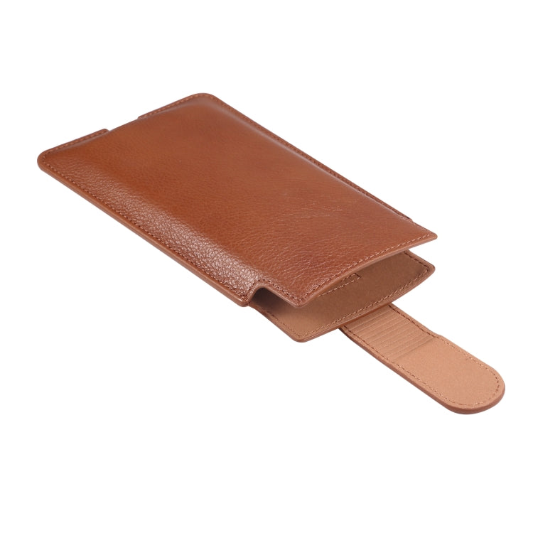 Universal Cow Leather Vertical Mobile Phone Leather Case Waist Bag For 7.2 inch and Below Phones(Brown) - More iPhone Cases by PMC TechLife | Online Shopping South Africa | PMC TechLife | Buy Now Pay Later Mobicred