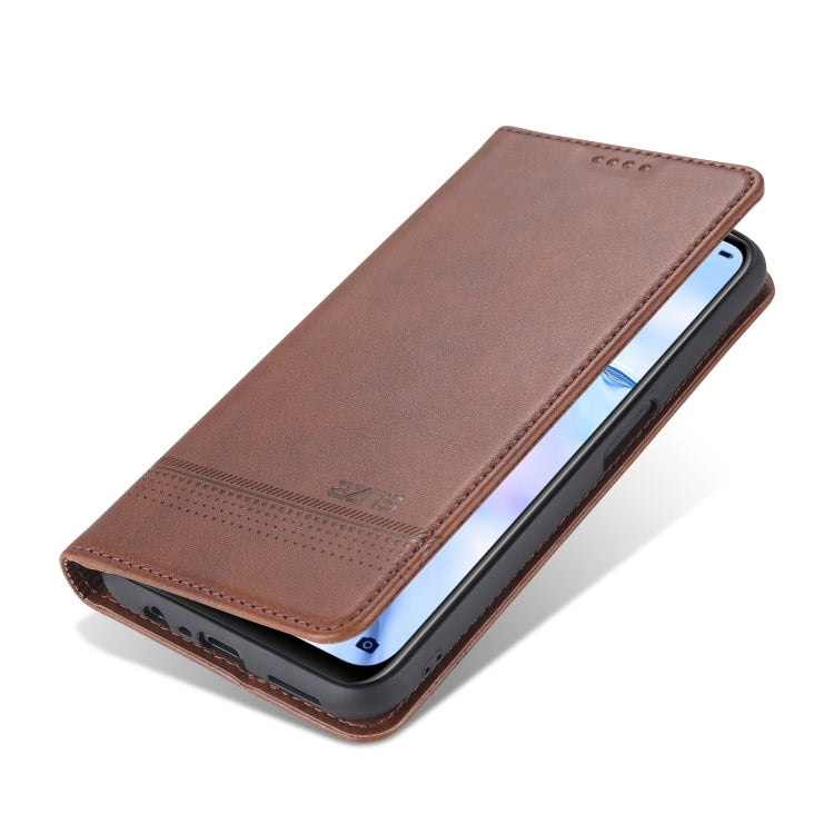 For OPPO A74 (5G) AZNS Magnetic Calf Texture Horizontal Flip Leather Case with Card Slots & Holder & Wallet(Dark Brown) - OPPO Cases by AZNS | Online Shopping South Africa | PMC TechLife | Buy Now Pay Later Mobicred
