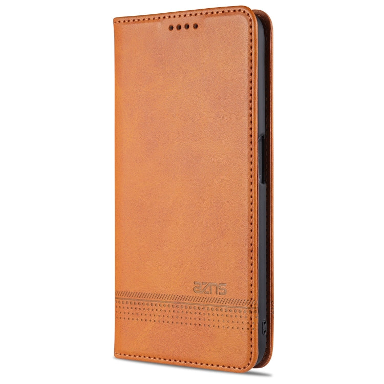 For OPPO A74 (5G) AZNS Magnetic Calf Texture Horizontal Flip Leather Case with Card Slots & Holder & Wallet(Light Brown) - OPPO Cases by AZNS | Online Shopping South Africa | PMC TechLife | Buy Now Pay Later Mobicred