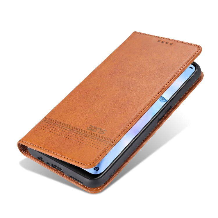 For OPPO A74 (5G) AZNS Magnetic Calf Texture Horizontal Flip Leather Case with Card Slots & Holder & Wallet(Light Brown) - OPPO Cases by AZNS | Online Shopping South Africa | PMC TechLife | Buy Now Pay Later Mobicred