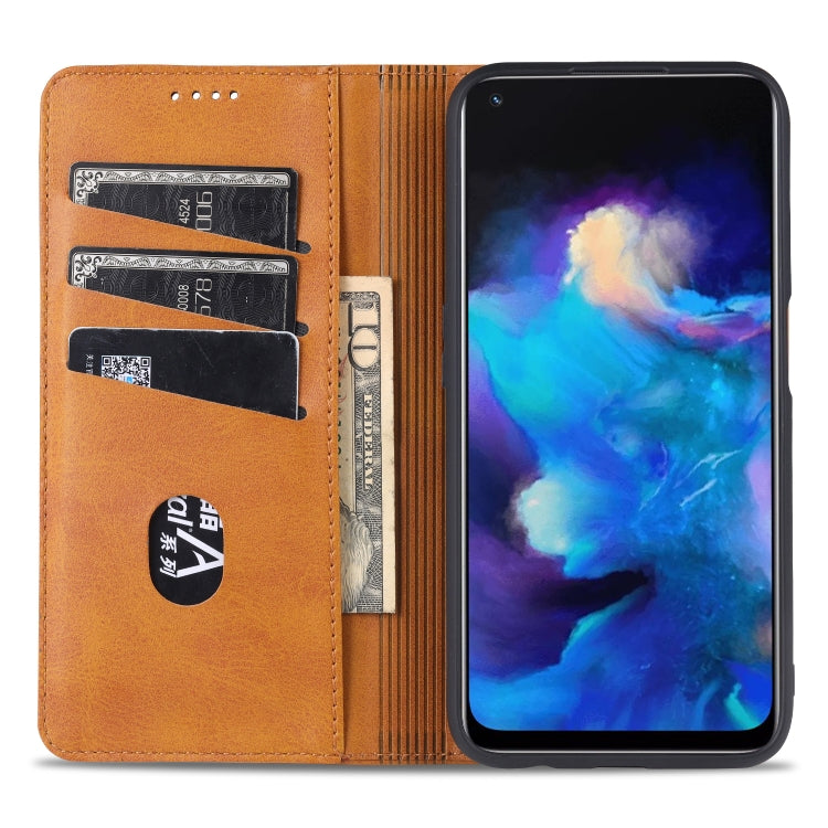 For OPPO A74 (5G) AZNS Magnetic Calf Texture Horizontal Flip Leather Case with Card Slots & Holder & Wallet(Dark Green) - OPPO Cases by AZNS | Online Shopping South Africa | PMC TechLife | Buy Now Pay Later Mobicred