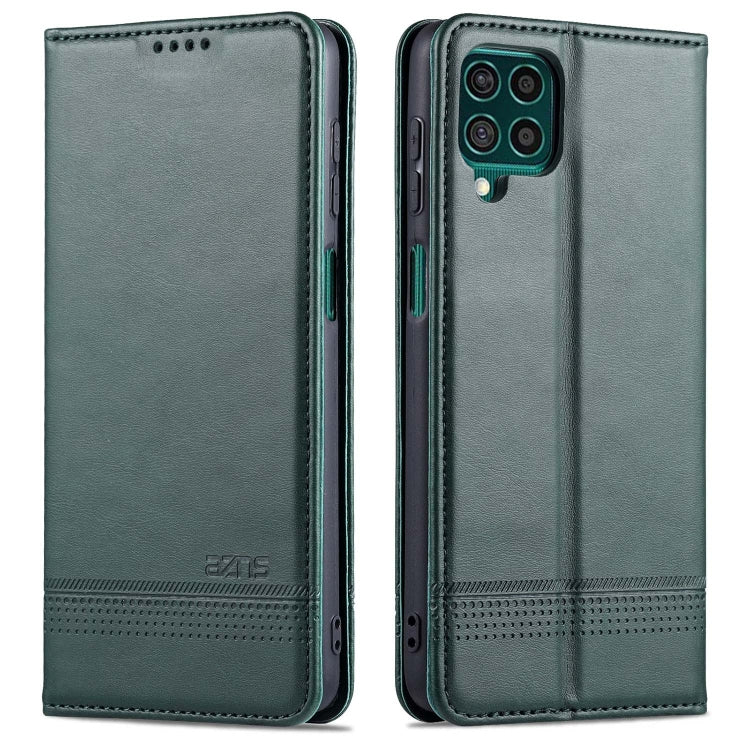 For Samsung Galaxy M62 / F62 AZNS Magnetic Calf Texture Horizontal Flip Leather Case with Card Slots & Holder & Wallet(Dark Green) - free shipping - PMC TechLife - Order now!