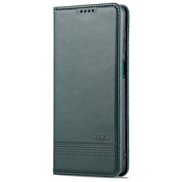 For Samsung Galaxy M62 / F62 AZNS Magnetic Calf Texture Horizontal Flip Leather Case with Card Slots & Holder & Wallet(Dark Green) - free shipping - PMC TechLife - Order now!