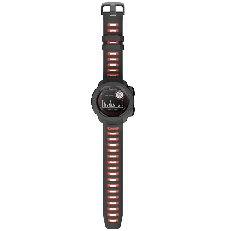 Compatible with Garmin Instinct / Instinct Esports Two-color Silicone Watch Band(Black+Red) - Watch Bands by PMC TechLife | Online Shopping South Africa | PMC TechLife | Buy Now Pay Later Mobicred