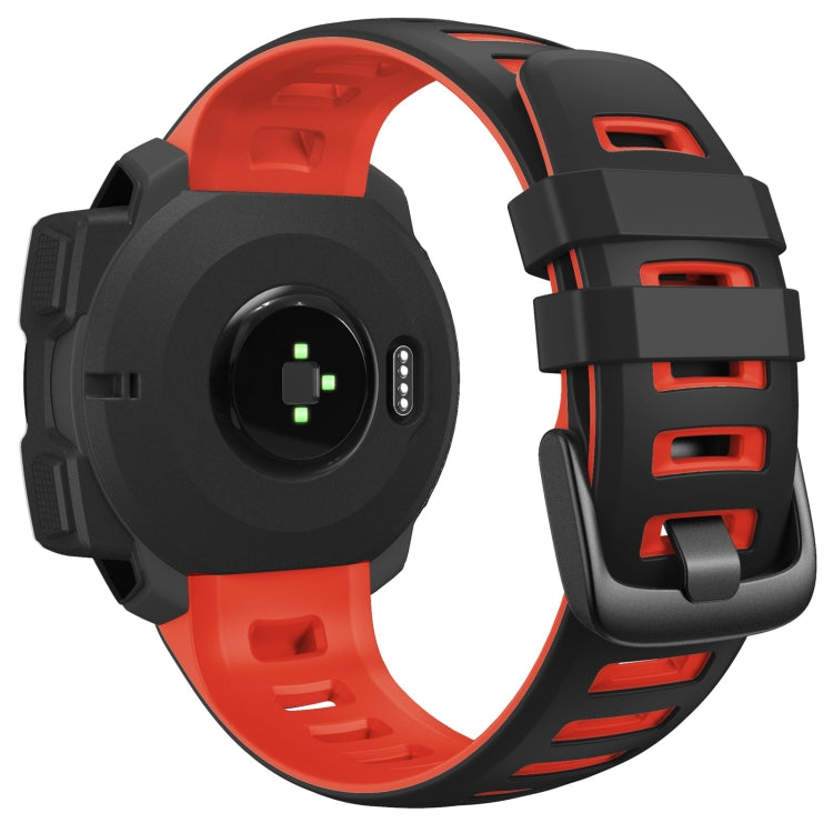 Compatible with Garmin Instinct / Instinct Esports Two-color Silicone Watch Band(Black+Red) - Watch Bands by PMC TechLife | Online Shopping South Africa | PMC TechLife | Buy Now Pay Later Mobicred