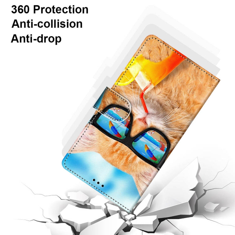 For Xiaomi Redmi Note 10 5G Coloured Drawing Cross Texture Horizontal Flip PU Leather Case with Holder & Card Slots & Wallet & Lanyard(Cat Drinking Soda) - free shipping - PMC TechLife - Order now!