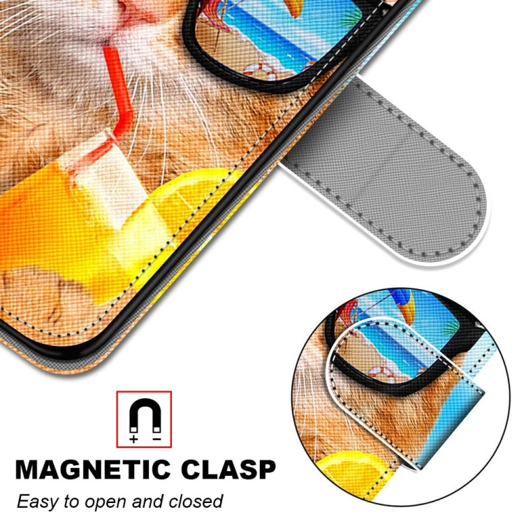 For Xiaomi Redmi Note 10 5G Coloured Drawing Cross Texture Horizontal Flip PU Leather Case with Holder & Card Slots & Wallet & Lanyard(Cat Drinking Soda) - free shipping - PMC TechLife - Order now!