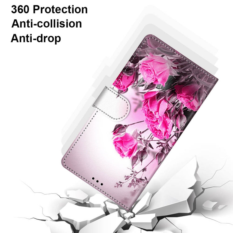 For Xiaomi Redmi Note 10 5G Coloured Drawing Cross Texture Horizontal Flip PU Leather Case with Holder & Card Slots & Wallet & Lanyard(Wild Rose) - free shipping - PMC TechLife - Order now!