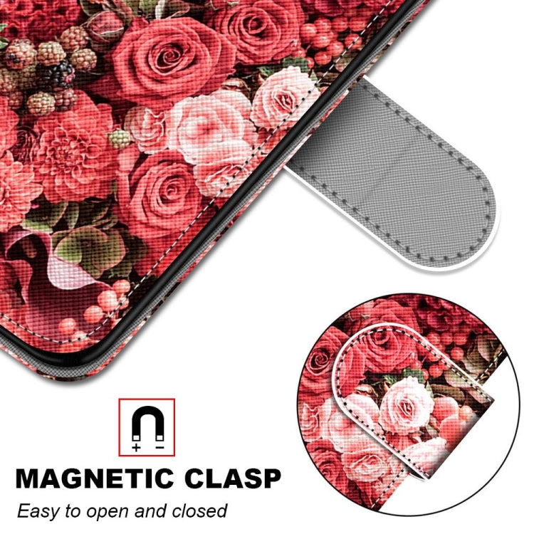 For Xiaomi Redmi Note 10 5G Coloured Drawing Cross Texture Horizontal Flip PU Leather Case with Holder & Card Slots & Wallet & Lanyard(Pink Rose Garden) - free shipping - PMC TechLife - Order now!
