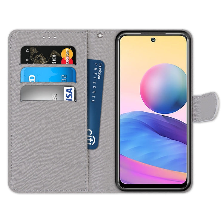 For Xiaomi Redmi Note 10 5G Coloured Drawing Cross Texture Horizontal Flip PU Leather Case with Holder & Card Slots & Wallet & Lanyard(Frog Kitten) - free shipping - PMC TechLife - Order now!
