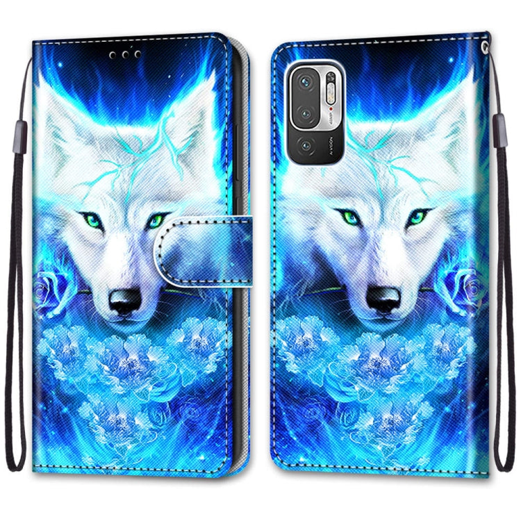 For Xiaomi Redmi Note 10 5G Coloured Drawing Cross Texture Horizontal Flip PU Leather Case with Holder & Card Slots & Wallet & Lanyard(Dick Rose Wolf) - free shipping - PMC TechLife - Order now!