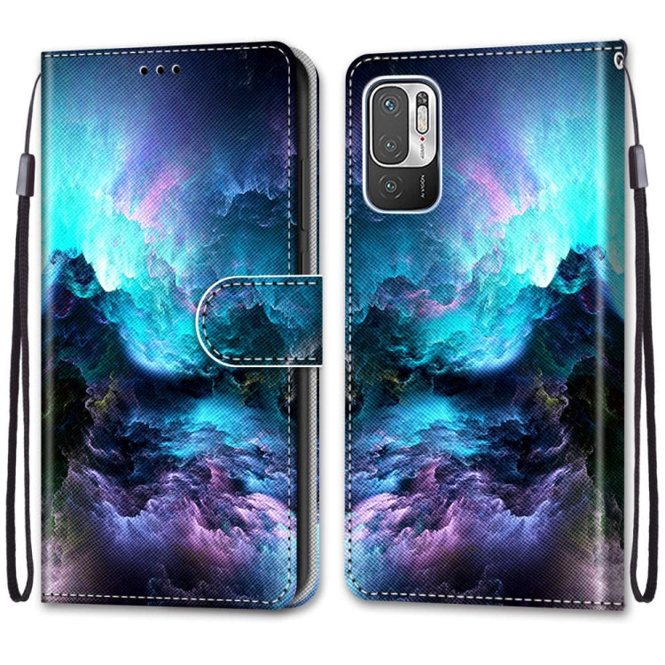For Xiaomi Redmi Note 10 5G Coloured Drawing Cross Texture Horizontal Flip PU Leather Case with Holder & Card Slots & Wallet & Lanyard(Colorful Clouds) - free shipping - PMC TechLife - Order now!