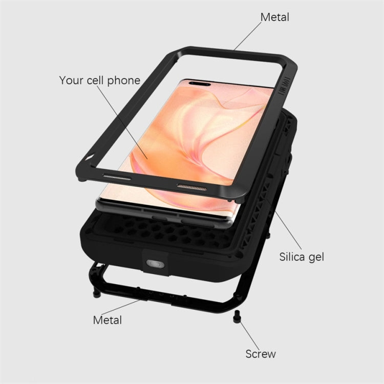 For Huawei Mate 40 Pro LOVE MEI Metal Shockproof Waterproof Dustproof Protective Case without Glass(Black) - Huawei Cases by PMC TechLife | Online Shopping South Africa | PMC TechLife | Buy Now Pay Later Mobicred