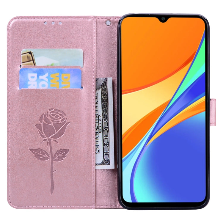For Xiaomi Poco M3 Rose Embossed Horizontal Flip PU Leather Case with Holder & Card Slots & Wallet(Rose Gold) - free shipping - PMC TechLife - Order now!