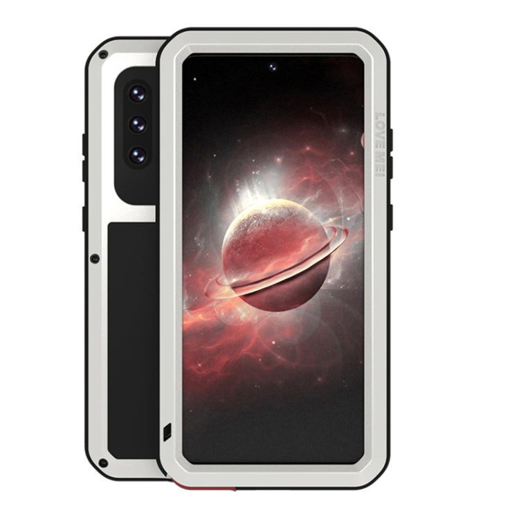 For Samsung Galaxy A72 5G / 4G LOVE MEI Metal Shockproof Waterproof Dustproof Protective Case with Glass(Silver) - Galaxy Phone Cases by LOVE MEI | Online Shopping South Africa | PMC TechLife | Buy Now Pay Later Mobicred