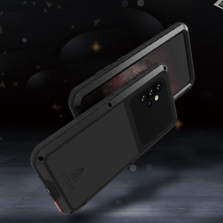 For Samsung Galaxy A72 5G / 4G LOVE MEI Metal Shockproof Waterproof Dustproof Protective Case with Glass(Silver) - Galaxy Phone Cases by LOVE MEI | Online Shopping South Africa | PMC TechLife | Buy Now Pay Later Mobicred