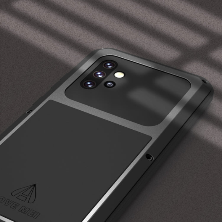 For Samsung Galaxy A72 5G / 4G LOVE MEI Metal Shockproof Waterproof Dustproof Protective Case with Glass(Silver) - Galaxy Phone Cases by LOVE MEI | Online Shopping South Africa | PMC TechLife | Buy Now Pay Later Mobicred