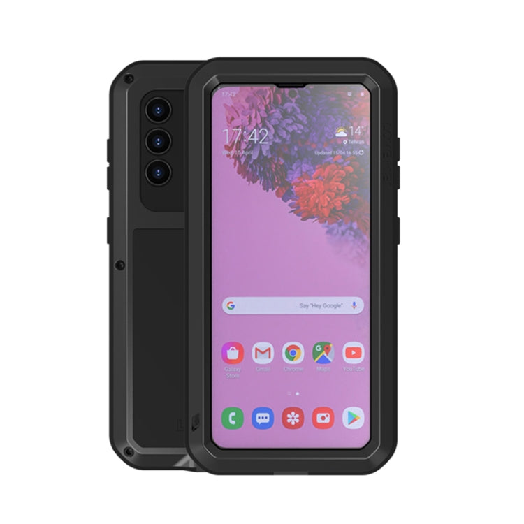 For Samsung Galaxy S21 5G LOVE MEI Metal Shockproof Waterproof Dustproof Protective Case with Glass(Black) - free shipping - PMC TechLife - Order now!