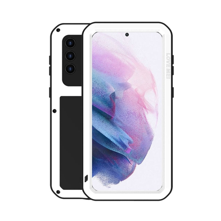 For Samsung Galaxy S21+ 5G LOVE MEI Metal Shockproof Waterproof Dustproof Protective Case with Glass(White) - Galaxy S21+ 5G Cases by LOVE MEI | Online Shopping South Africa | PMC TechLife | Buy Now Pay Later Mobicred