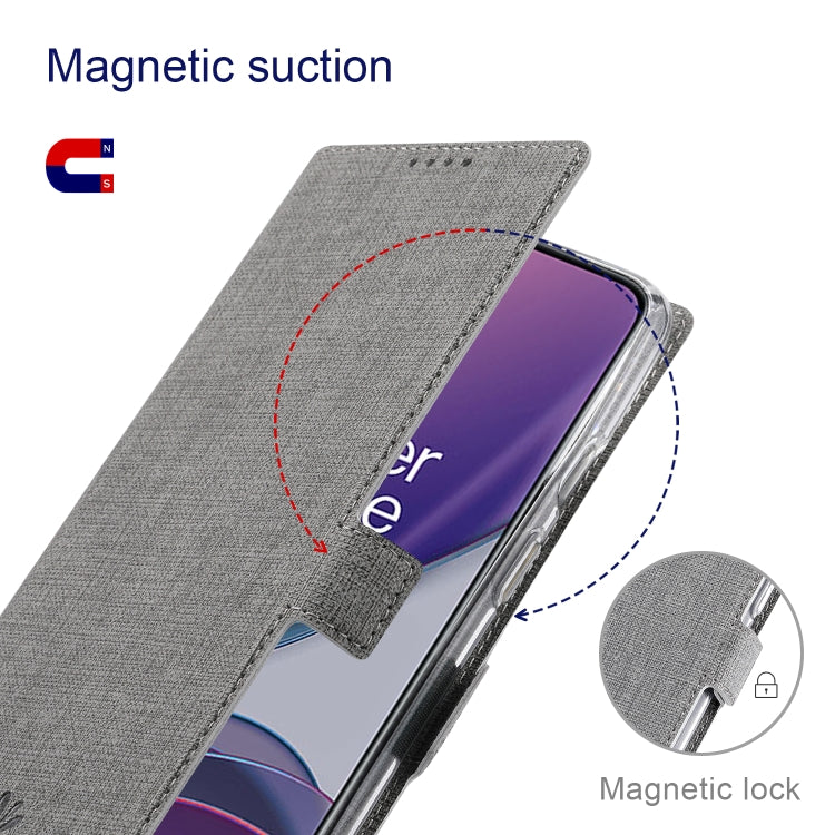 For OnePlus 9 Pro ViLi K Series Shockproof TPU + PU Leather Magnetic Buckle Horizontal Flip Case with Card Slots & Wallet & Holder(Grey) - OnePlus Cases by ViLi | Online Shopping South Africa | PMC TechLife | Buy Now Pay Later Mobicred