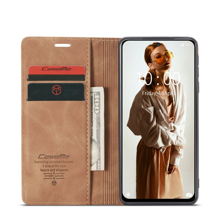 For Xiaomi Redmi Note 10 4G / Note 10s CaseMe 013 Multifunctional Horizontal Flip Leather Case with Holder & Card Slot & Wallet(Brown) - free shipping - PMC TechLife - Order now!