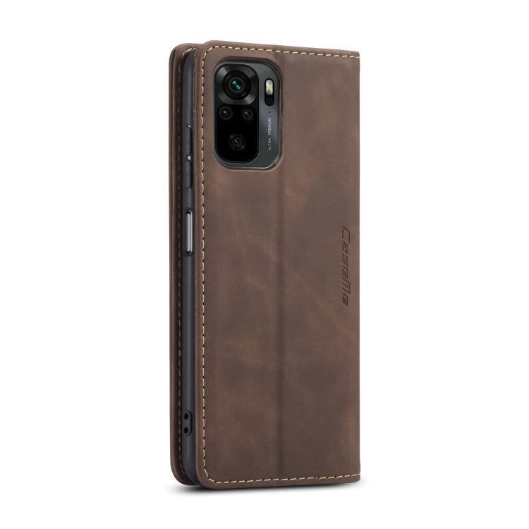 For Xiaomi Redmi Note 10 4G / Note 10s CaseMe 013 Multifunctional Horizontal Flip Leather Case with Holder & Card Slot & Wallet(Coffee) - free shipping - PMC TechLife - Order now!