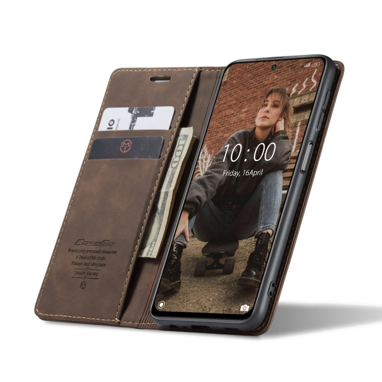 For Xiaomi Redmi Note 10 4G / Note 10s CaseMe 013 Multifunctional Horizontal Flip Leather Case with Holder & Card Slot & Wallet(Coffee) - free shipping - PMC TechLife - Order now!