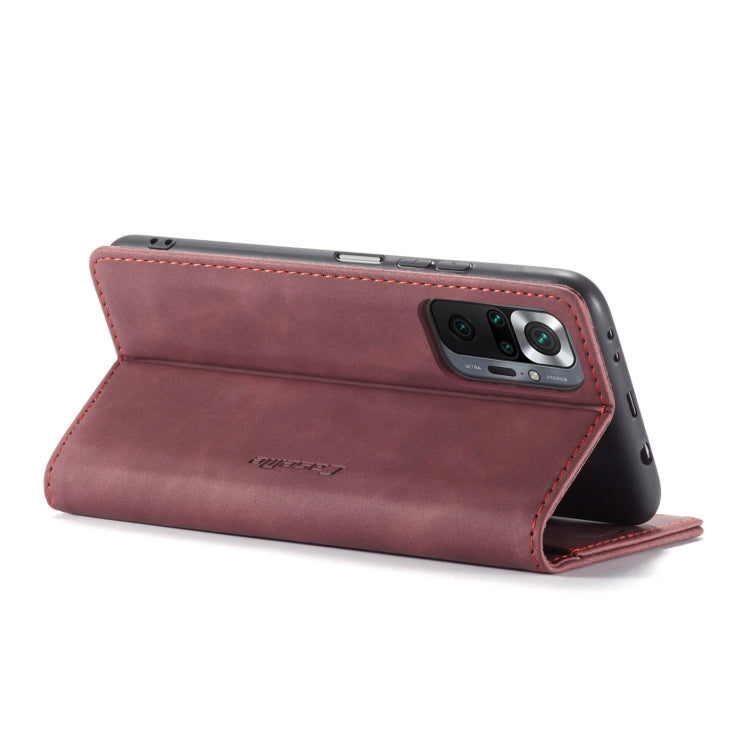 For Xiaomi Redmi Note 10 Pro 4G / Note 10 Pro Max CaseMe 013 Multifunctional Horizontal Flip Leather Case with Holder & Card Slot & Wallet(Wine Red) - free shipping - PMC TechLife - Order now!