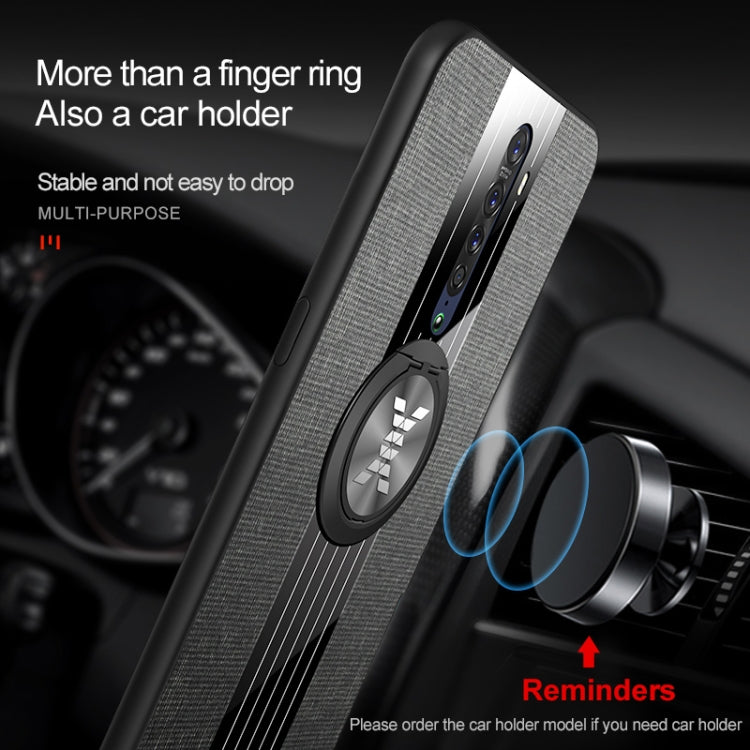 For OPPO Reno 2 XINLI Stitching Cloth Textue Shockproof TPU Protective Case with Ring Holder(Red) - OPPO Cases by XINLI | Online Shopping South Africa | PMC TechLife | Buy Now Pay Later Mobicred