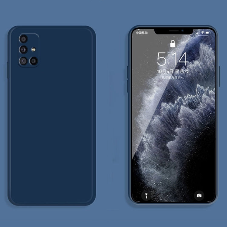 For Samsung Galaxy M51 Solid Color Imitation Liquid Silicone Straight Edge Dropproof Full Coverage Protective Case(Blue) - free shipping - PMC TechLife - Order now!