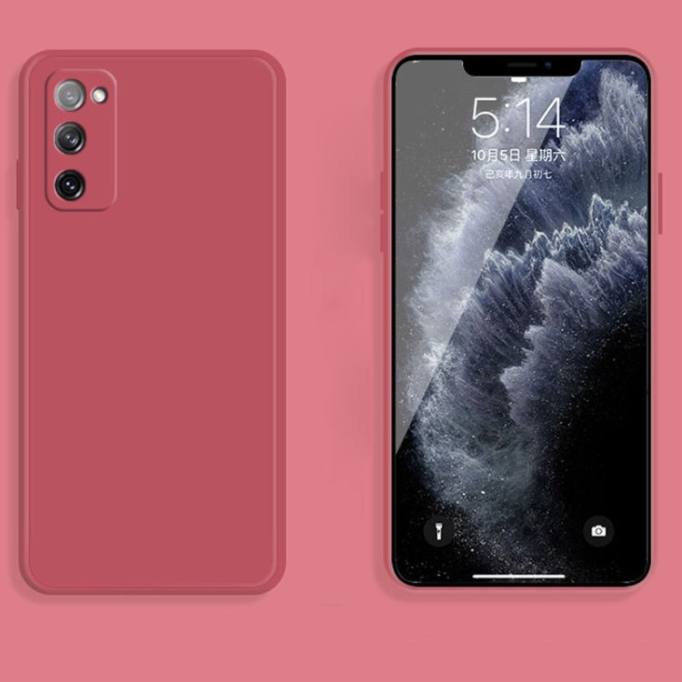 For Samsung Galaxy S20 FE Solid Color Imitation Liquid Silicone Straight Edge Dropproof Full Coverage Protective Case(Red) - free shipping - PMC TechLife - Order now!