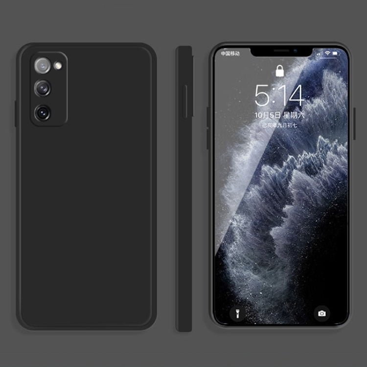 For Samsung Galaxy S20 FE Solid Color Imitation Liquid Silicone Straight Edge Dropproof Full Coverage Protective Case(Black) - free shipping - PMC TechLife - Order now!