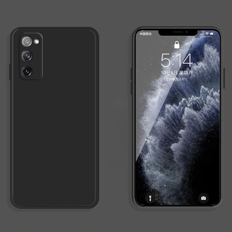 For Samsung Galaxy S20 FE Solid Color Imitation Liquid Silicone Straight Edge Dropproof Full Coverage Protective Case(Black) - free shipping - PMC TechLife - Order now!