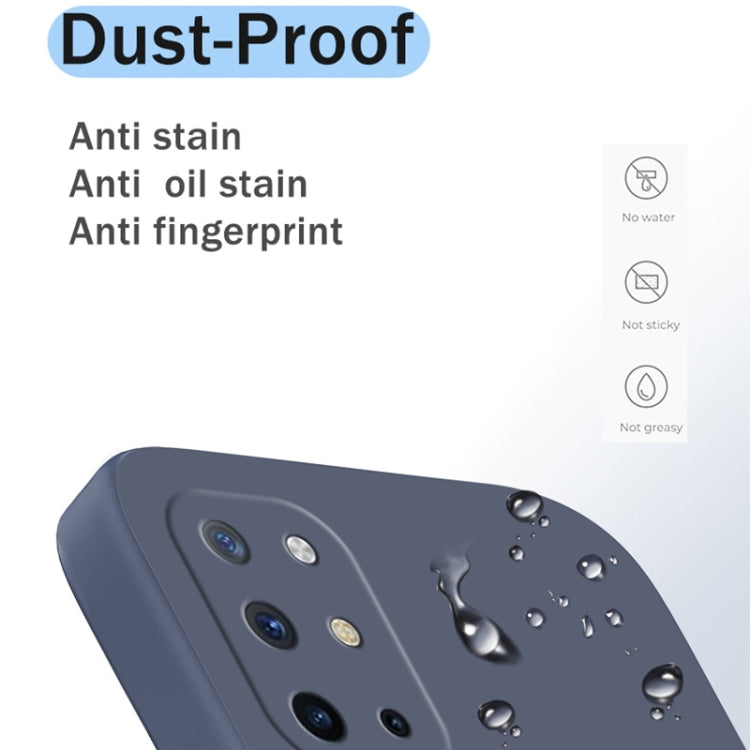 For OnePlus 8T Solid Color Imitation Liquid Silicone Straight Edge Dropproof Full Coverage Protective Case(Blue) - OnePlus Cases by PMC TechLife | Online Shopping South Africa | PMC TechLife | Buy Now Pay Later Mobicred