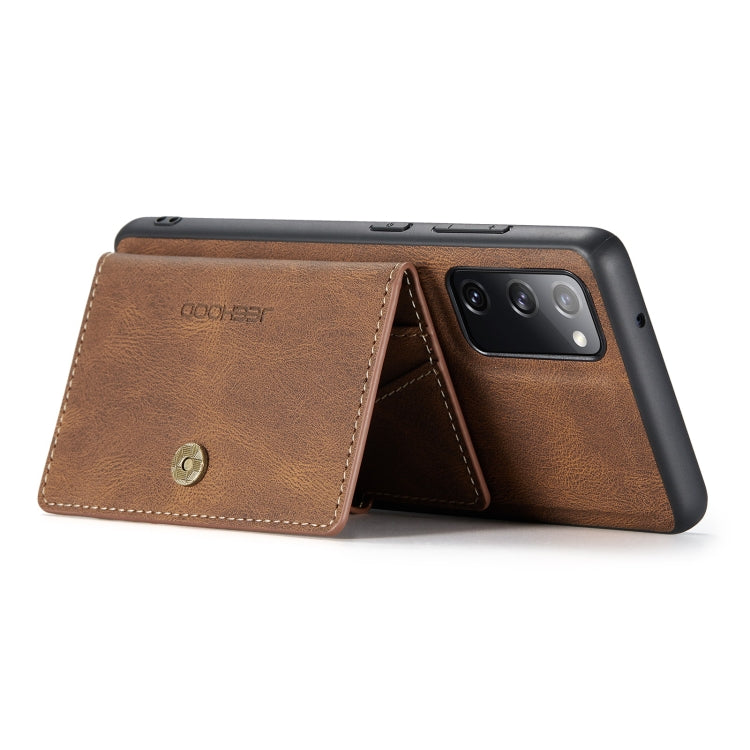 For Samsung Galaxy S20 FE JEEHOOD Retro Magnetic Detachable Protective Case with Wallet & Card Slot & Holder(Brown) - Galaxy S20 FE Cases by JEEHOOD | Online Shopping South Africa | PMC TechLife | Buy Now Pay Later Mobicred