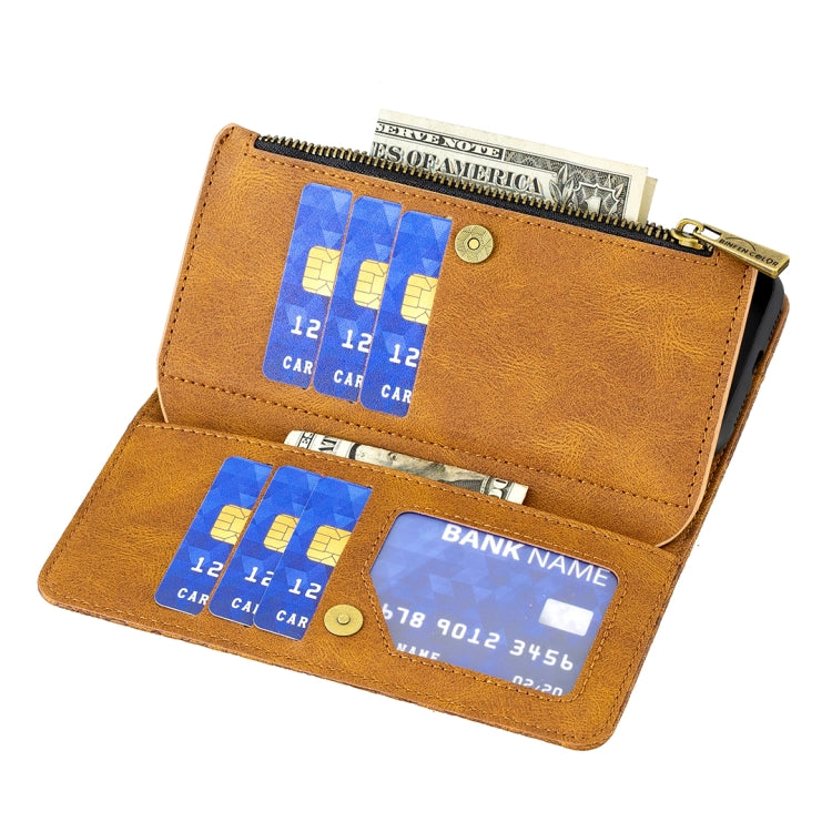 For iPhone 8 Plus / 7 Plus Flying Butterfly Embossing Pattern Zipper Horizontal Flip Leather Case with Holder & Card Slots & Wallet(Brown) - More iPhone Cases by PMC TechLife | Online Shopping South Africa | PMC TechLife | Buy Now Pay Later Mobicred