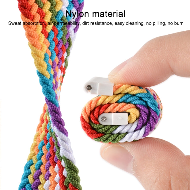 Compatible with Garmin Vivoactive 3 Adjustable Nylon Braided Elasticity Watch Band, Size:155mm(Pink) - Watch Bands by PMC TechLife | Online Shopping South Africa | PMC TechLife | Buy Now Pay Later Mobicred