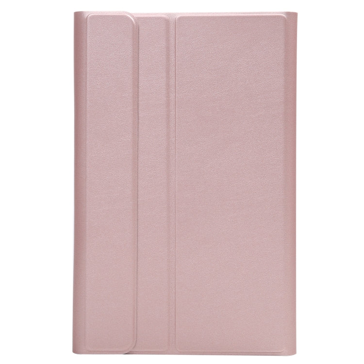 A220 Splittable Bluetooth Keyboard Leather Tablet Case for Samsung Galaxy Tab A7 Lite 8.7 T220 / T225, with Holder & Elastic Band Function(Rose Gold) - free shipping - PMC TechLife - Order now!
