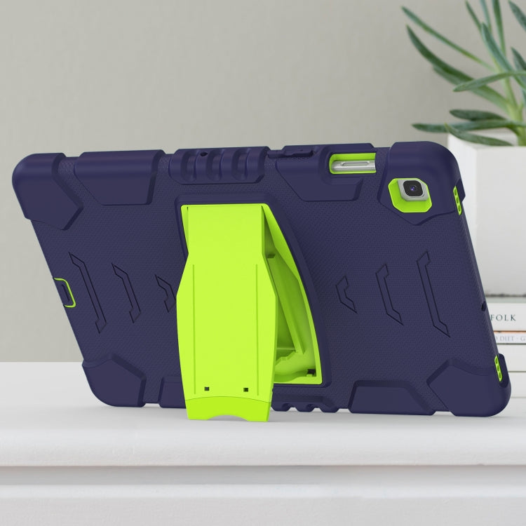 3-Layer Protection Screen Frame + PC + Silicone Shockproof Combination Case with Holder For Samsung Galaxy Tab S5e T720(Navy Blue + Lime) - Tab S5E 10.5 T720 / T725 by PMC TechLife | Online Shopping South Africa | PMC TechLife | Buy Now Pay Later Mobicred