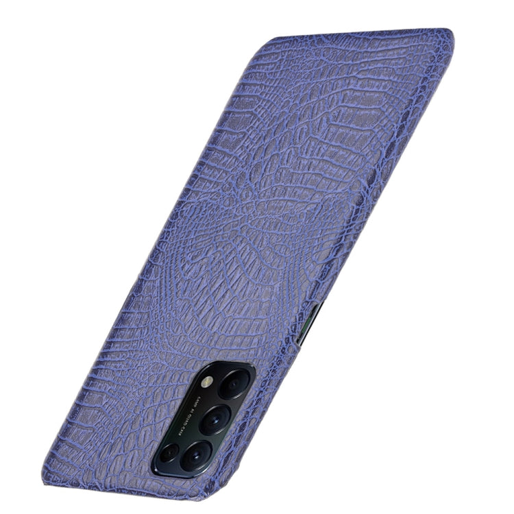 For OPPO Reno5 5G / Find X3 Lite Shockproof Crocodile Texture PC + PU Case(Blue) - OPPO Cases by PMC TechLife | Online Shopping South Africa | PMC TechLife | Buy Now Pay Later Mobicred