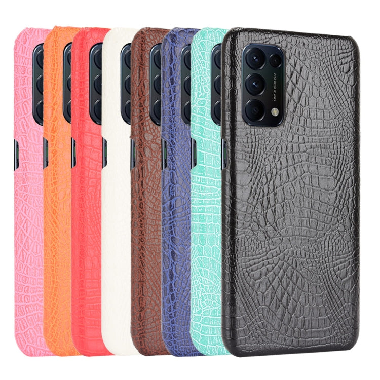 For OPPO Reno5 5G / Find X3 Lite Shockproof Crocodile Texture PC + PU Case(Blue) - OPPO Cases by PMC TechLife | Online Shopping South Africa | PMC TechLife | Buy Now Pay Later Mobicred