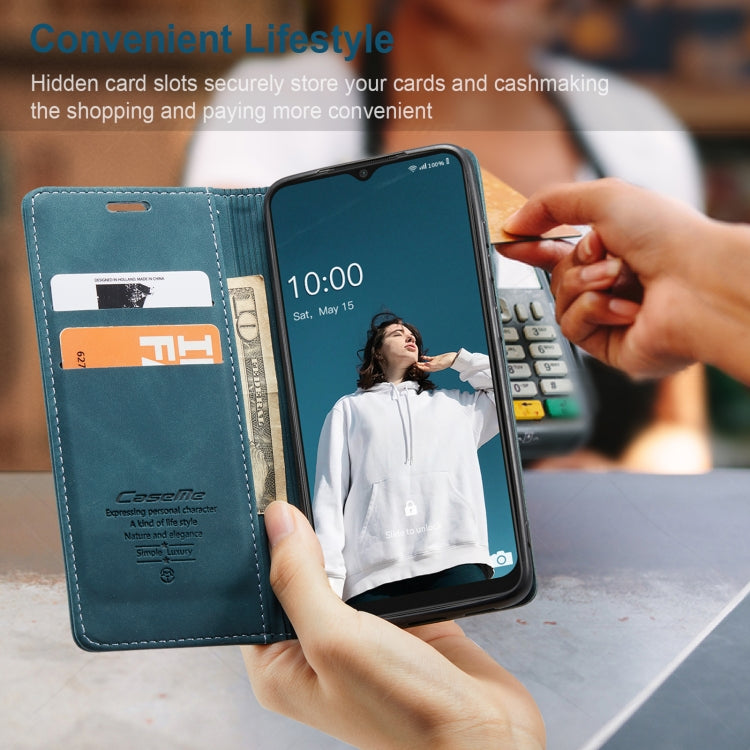 For Samsung Galaxy A22 5G CaseMe 013 Multifunctional Horizontal Flip Leather Case with Card Slot & Holder & Wallet(Blue) - free shipping - PMC TechLife - Order now!