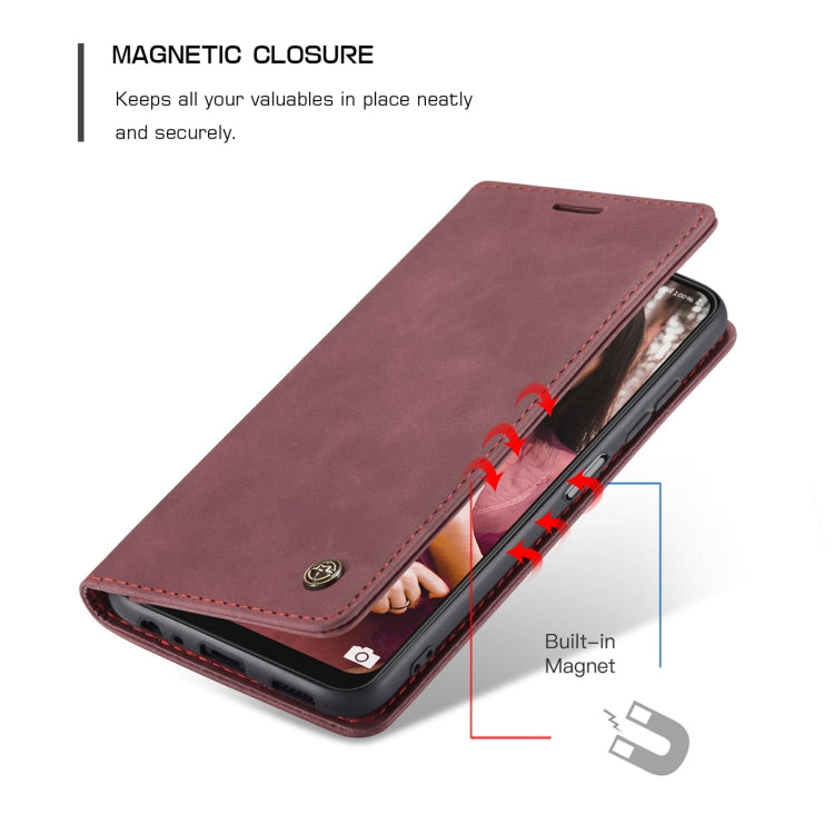 For Samsung Galaxy A22 5G CaseMe 013 Multifunctional Horizontal Flip Leather Case with Card Slot & Holder & Wallet(Wine Red) - Galaxy Phone Cases by CaseMe | Online Shopping South Africa | PMC TechLife | Buy Now Pay Later Mobicred