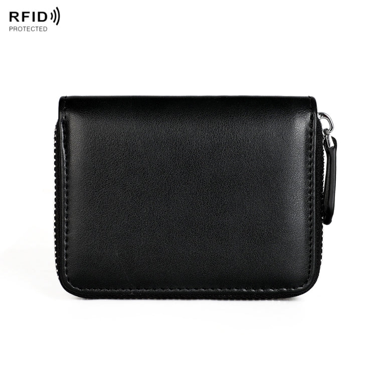 RFID Anti-theft Zipper Leather Coin Purse Coin Storage Bag(Black) - free shipping - PMC TechLife - Order now!