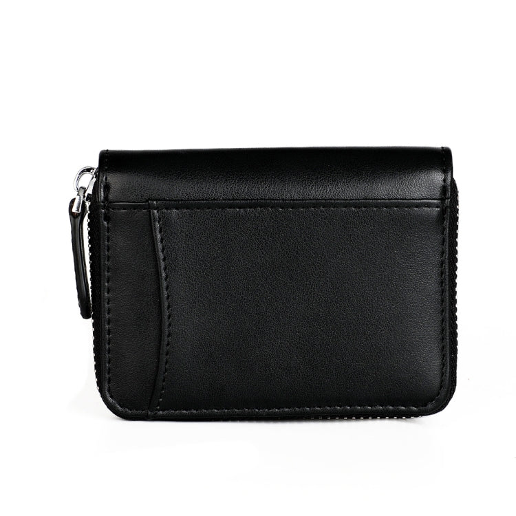 RFID Anti-theft Zipper Leather Coin Purse Coin Storage Bag(Black) - free shipping - PMC TechLife - Order now!